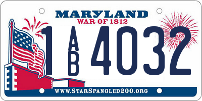 MD license plate 1AB4032