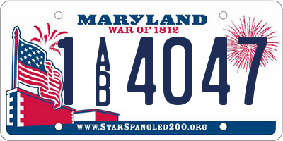 MD license plate 1AB4047