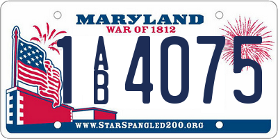 MD license plate 1AB4075