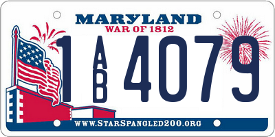 MD license plate 1AB4079