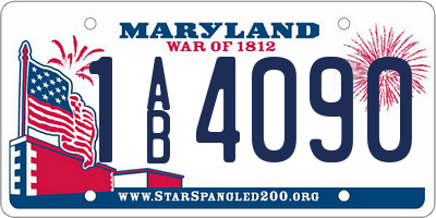 MD license plate 1AB4090