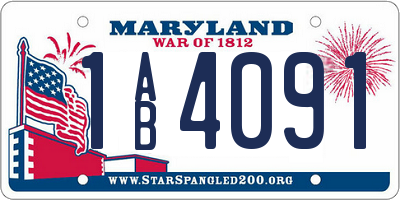 MD license plate 1AB4091