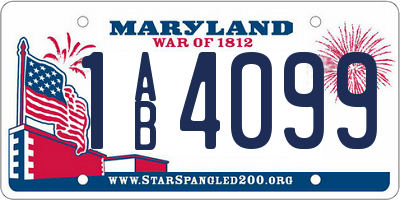 MD license plate 1AB4099