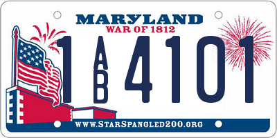 MD license plate 1AB4101