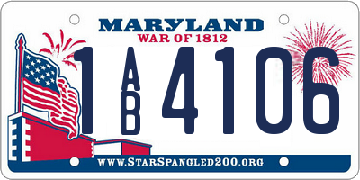 MD license plate 1AB4106
