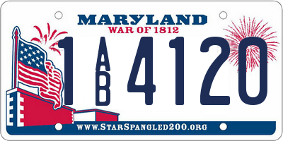 MD license plate 1AB4120