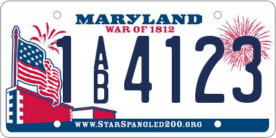 MD license plate 1AB4123