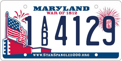 MD license plate 1AB4129