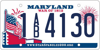MD license plate 1AB4130