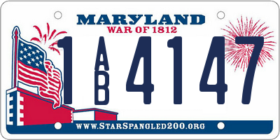 MD license plate 1AB4147