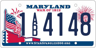 MD license plate 1AB4148