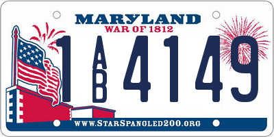 MD license plate 1AB4149