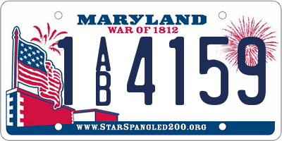 MD license plate 1AB4159