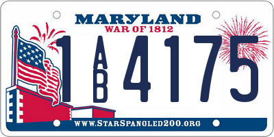 MD license plate 1AB4175