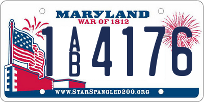 MD license plate 1AB4176
