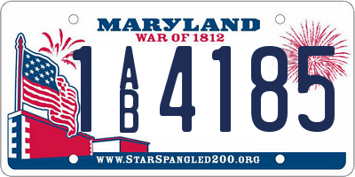 MD license plate 1AB4185