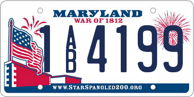 MD license plate 1AB4199