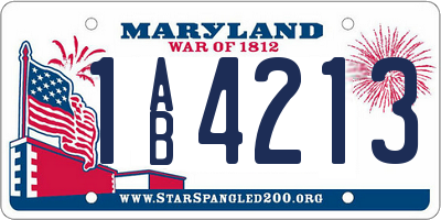 MD license plate 1AB4213