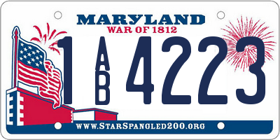 MD license plate 1AB4223