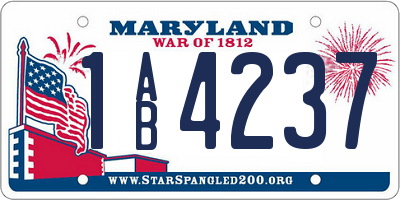 MD license plate 1AB4237