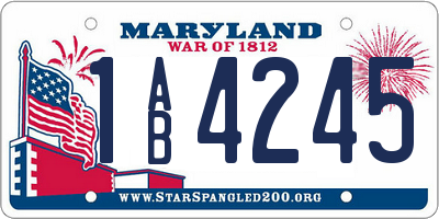 MD license plate 1AB4245