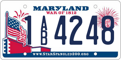 MD license plate 1AB4248