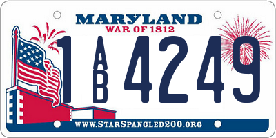 MD license plate 1AB4249