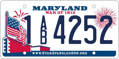 MD license plate 1AB4252