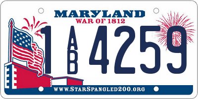 MD license plate 1AB4259