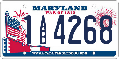 MD license plate 1AB4268