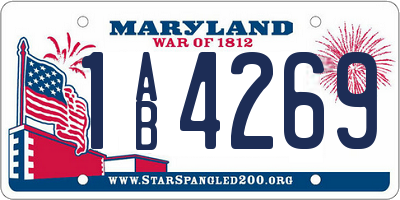 MD license plate 1AB4269