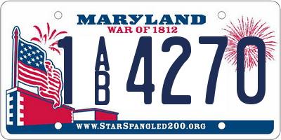 MD license plate 1AB4270