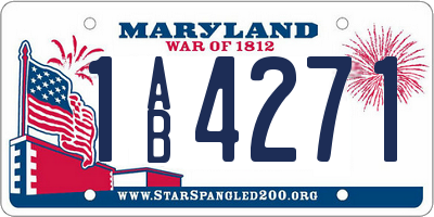 MD license plate 1AB4271