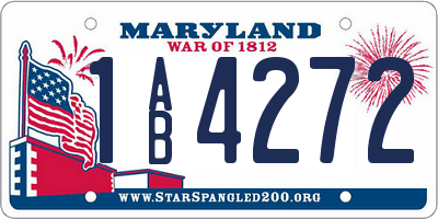 MD license plate 1AB4272