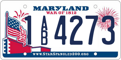 MD license plate 1AB4273
