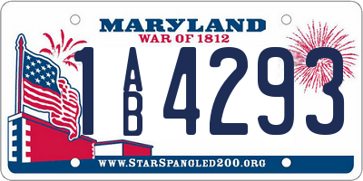 MD license plate 1AB4293