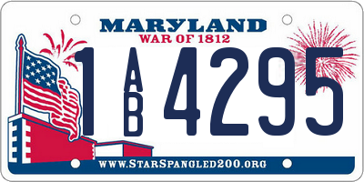 MD license plate 1AB4295