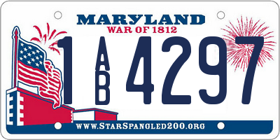 MD license plate 1AB4297