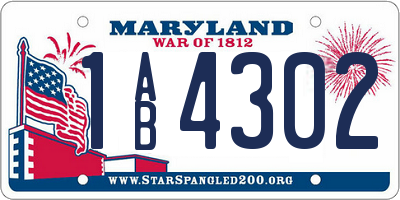 MD license plate 1AB4302