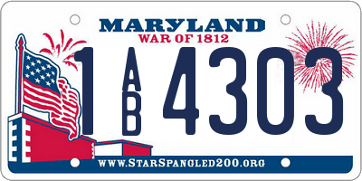 MD license plate 1AB4303