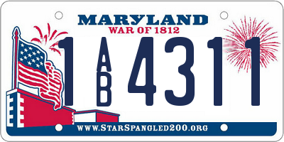 MD license plate 1AB4311