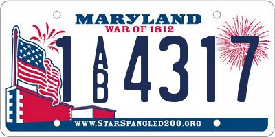 MD license plate 1AB4317