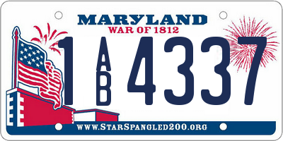 MD license plate 1AB4337