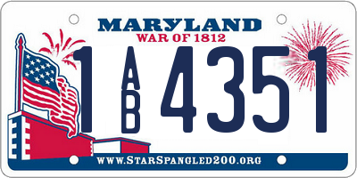 MD license plate 1AB4351