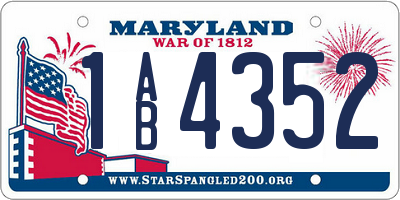 MD license plate 1AB4352