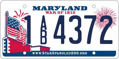 MD license plate 1AB4372
