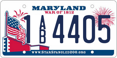 MD license plate 1AB4405