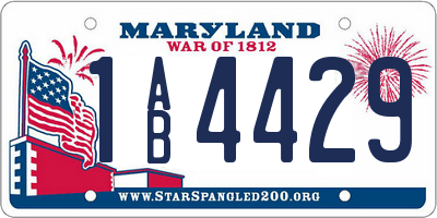 MD license plate 1AB4429
