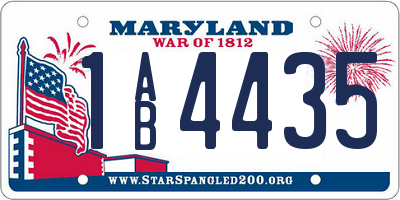 MD license plate 1AB4435