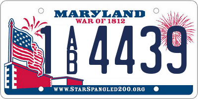 MD license plate 1AB4439